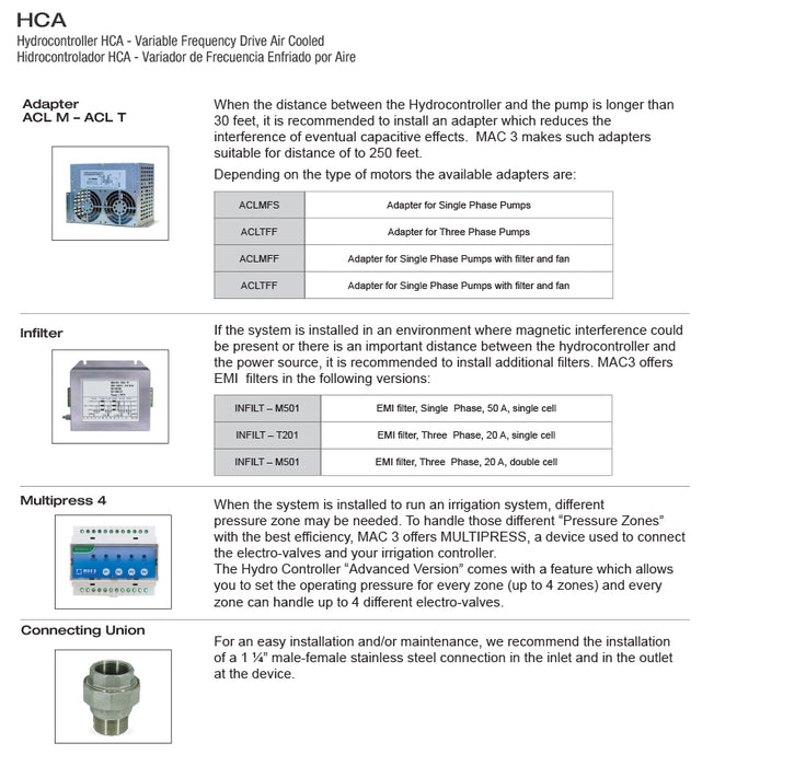HYDROCONTROLLER MAC3, AIR OR WATER COOLED ADVANCED  2  3  4  5