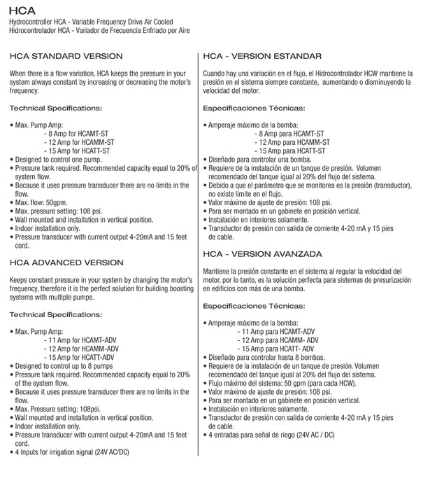 HYDROCONTROLLER MAC3, AIR OR WATER COOLED ADVANCED  2  3