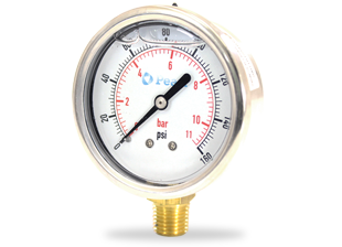 PRESSURE GAUGES - Pressure Range (PSI) 0-160