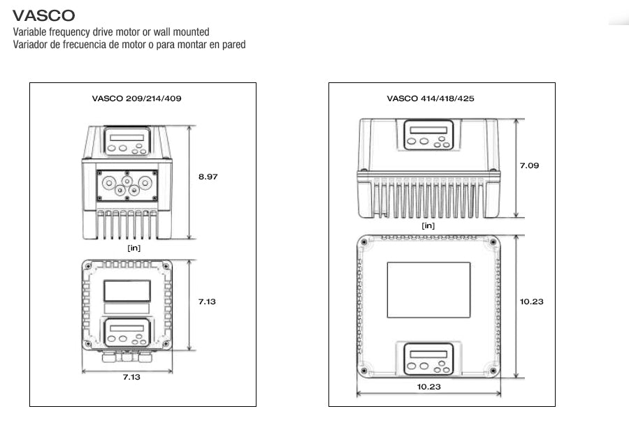 VASCO VARIABLE FREQUENCY DRIVE MOTOR OR WALL MOUNTED 3 PHASE POWER SUPPLY, 3 PHASE MOTOR  6