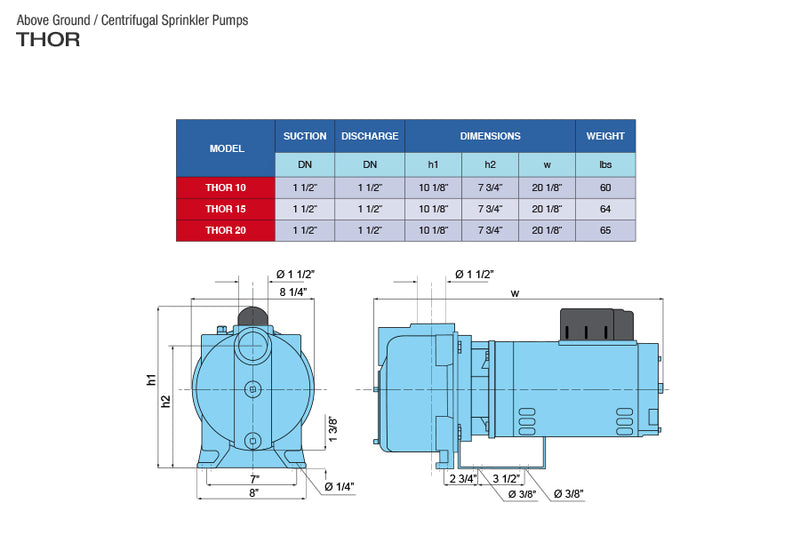 Pearl THOR Centrifugal Pump with Bronze Impeller - Irrigation / Sprinkler Water Pump
