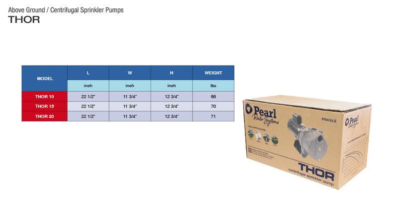 Pearl THOR Centrifugal Pump with Bronze Impeller - Irrigation / Sprinkler Water Pump