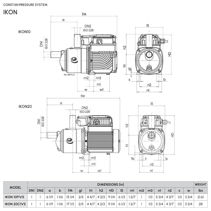 Constant Pressure Pump System IKON 1 and 2 HP Pearl
